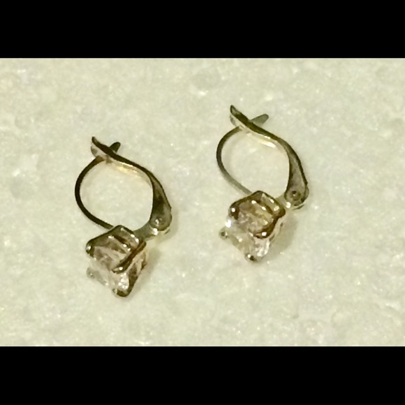 CZ Drop Stud Earrings - Picture 5 of 5